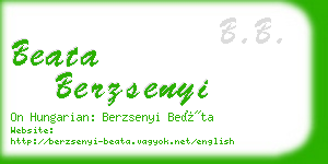 beata berzsenyi business card